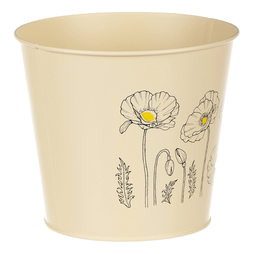 Obal kovový - motiv kvetoucího máku, žlutý