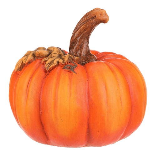 Dýně s lístky - dekorace z magnesia, barva oranžová