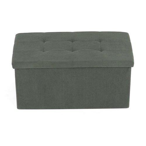 Taburet s úložným prostorem, zelená, manšestrová látka, TAB-472 GRN6