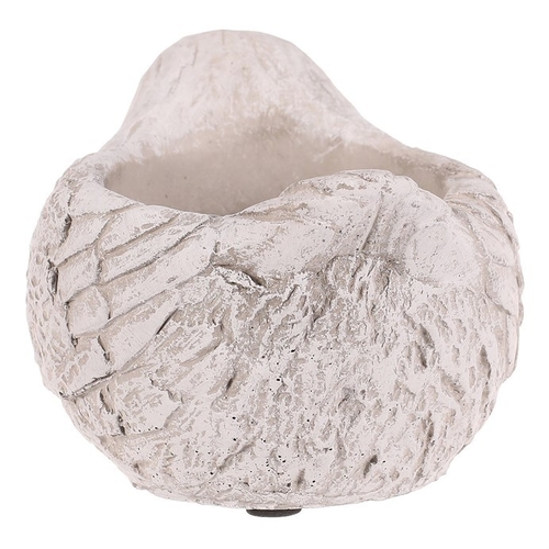 Obal na květiny - beton, ptáček, vel. M, šedo-bílý