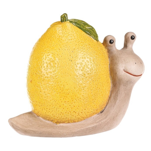 Šnek citrónový - keramická figurka, krémovo-žlutá