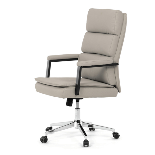 Kancelářské křeslo, houpací mechanismus, béžová ekokůže, KA-D8104 SIL