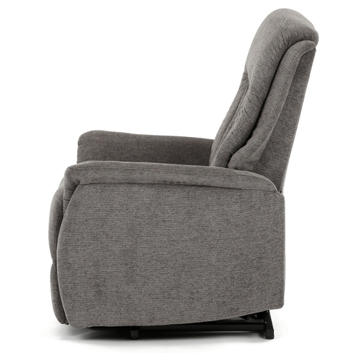 Polohovací křeslo, elektrické zabudované ovládání, šedá, látka, TV-Q8575 GREY2