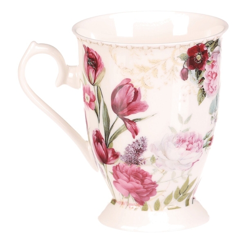 Hrnek malovaný - porcelán, dárková dóza, motiv květin
