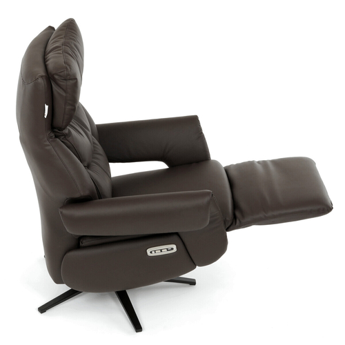 Relaxační křeslo, elektrické zabudované ovládání, hnědá, kůže, TV-B3980 BR3