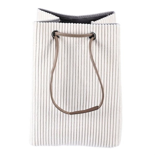 Koš prádelní - manšestr, stahovací, krémový