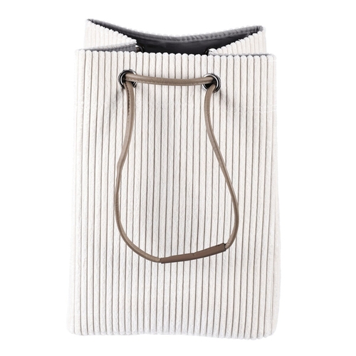 Koš prádelní - manšestr, stahovací, krémový