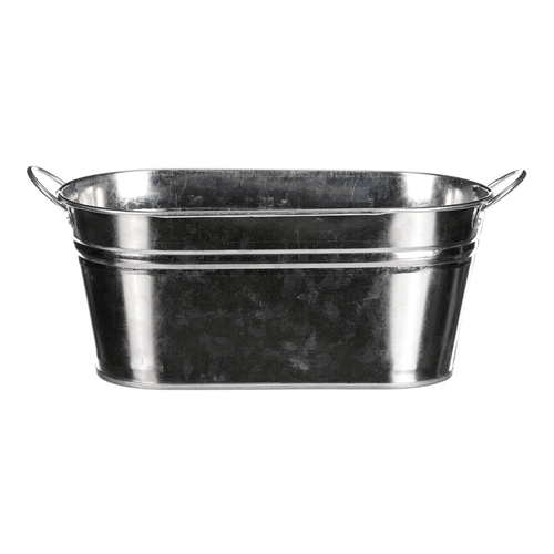 Obal na květiny - truhlík, zinkový, barva stříbrná