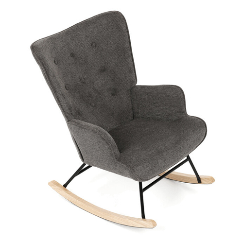 Houpací křeslo, šedá, látka, AK-373 GREY2