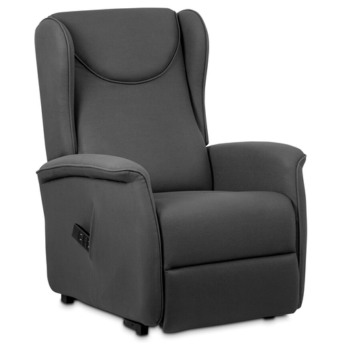 Polohovací křeslo, elektrické kabelové ovládání, šedá, látka, TV-1192 GREY2