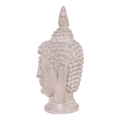 Buddha - hlava z polyresinu, barva šedá