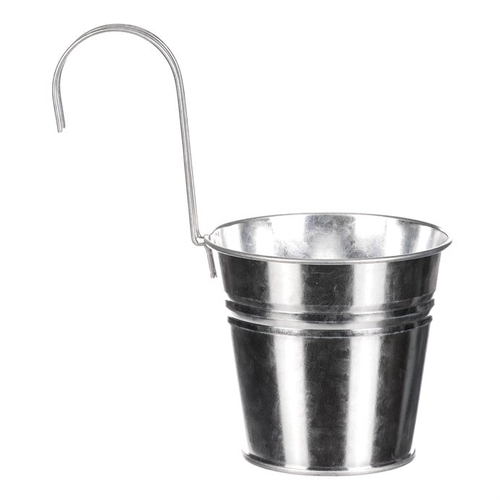 Obal na květiny - na zavěšení, zinkový, barva stříbrná