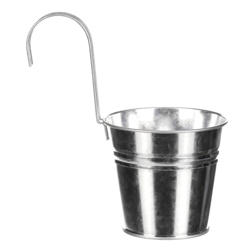 Obal na květiny - na zavěšení, zinkový, barva stříbrná