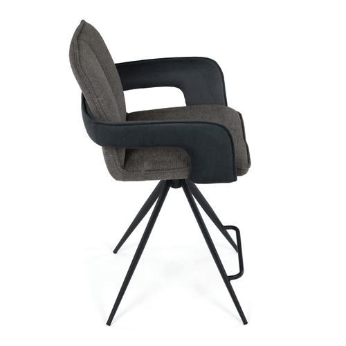 Barová židle otočná 180°, šedá, látka, AUB-F1146 GREY2