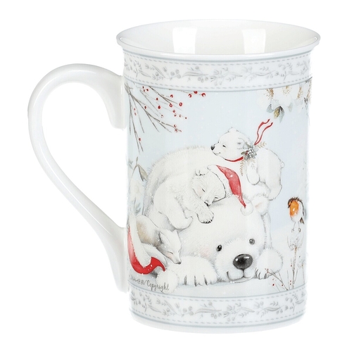 Hrnek porcelánový - 320 ml, dárkové balení, zimní krajina s ledními medvědy