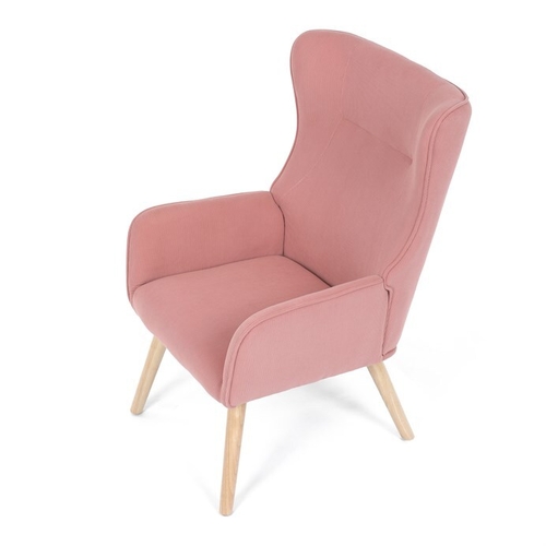 Křeslo ušák, růžová, manšestrová látka, AK-314 PINK2