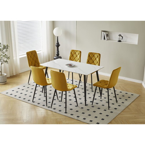 Jídelní stůl ADRIA 140x80 bílý mramor