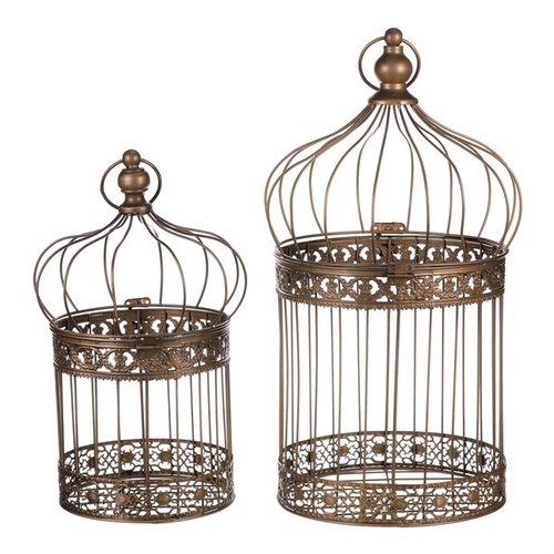 Klec kovová - závěsná, barva měděná, cena za sadu 2 ks