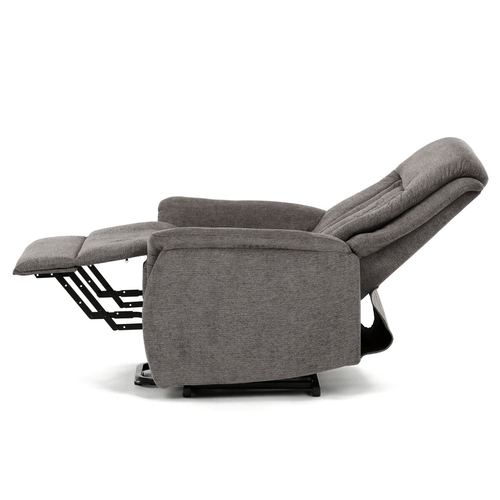 Polohovací křeslo, elektrické zabudované ovládání, šedá, látka, TV-Q8575 GREY2