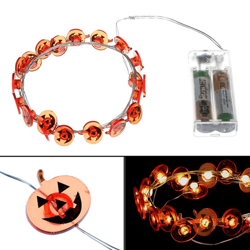 Řetěz s LED světýlky - halloween, barva teplá bílá