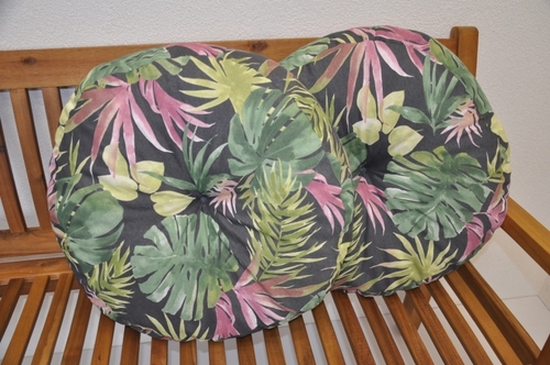 Polštář kulatý velký list Monstera set 2 kusy