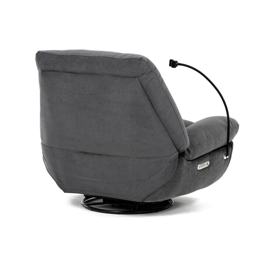Polohovací křeslo, elektrické zabudované ovládání, šedá, látka, TV-7089 GREY2
