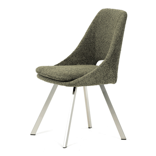 Jídelní židle, zelená, látka bouclé, DCL-W1174 GRN2