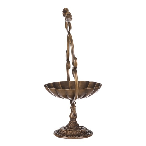 Krmítko/pítko - kovový stojan, s ptáčky, barva měděná