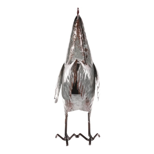 Kohout - kovová dekorace, barva stříbrná