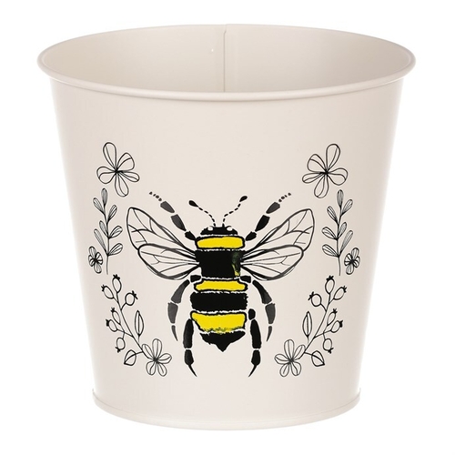 Obal kovový - motiv včelky, barva krémová