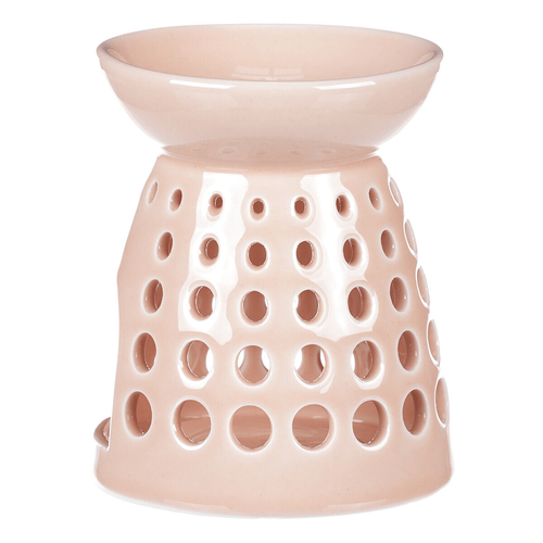 Aromalampa - porcelánová, kulaté otvory, barva meruňková