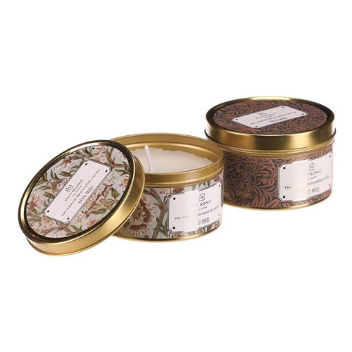 Svíčka aromatická - kovová dóza s víkem, mix 2 druhů, cena za 1 ks