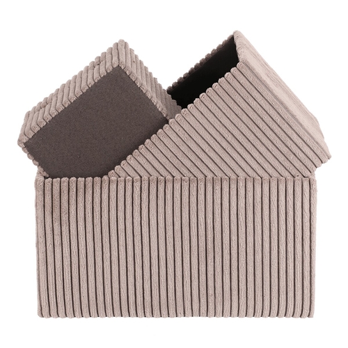 Koš regálový - manšestrový potah, šedý, cena za sadu 3 ks