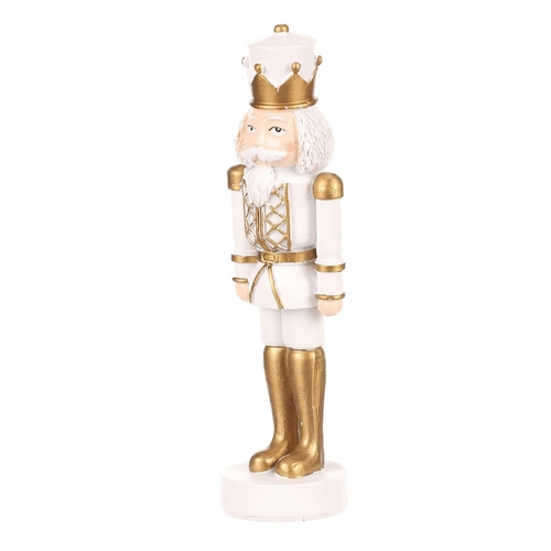 Voják - figurka na postavení, polyresin, barva bílo-zlatá