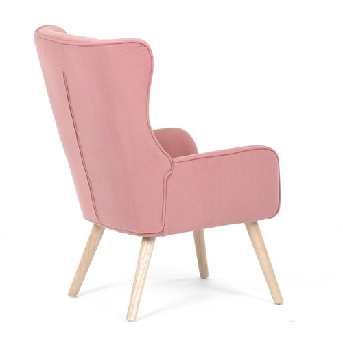 Křeslo ušák, růžová, manšestrová látka, AK-314 PINK2