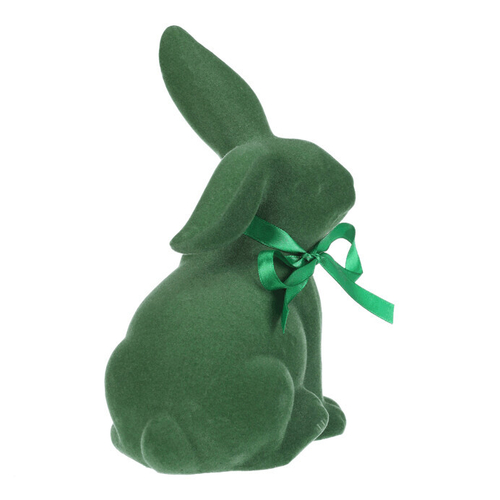 Zajíc - keramická figurka, semišový povrch, vel. M, zelená