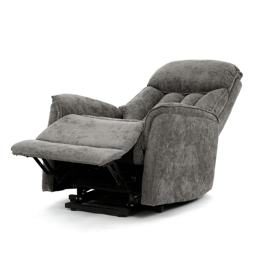 Polohovací křeslo, elektrické kabelové ovládání, šedá, látka, TV-H9727 GREY2
