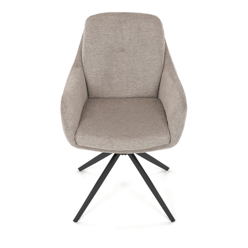 Jídelní židle otočná 180°, béžová, látka, DCH-P3174 LAN2