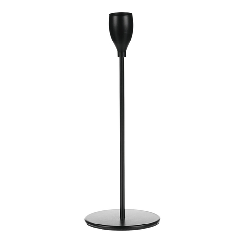 Svícen kovový - na kónickou svíčku, zaoblený, výška 22,5 cm, černý