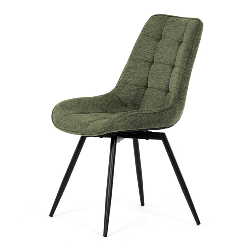 Jídelní židle otočná 180°, zelená, látka, HC-T1130 GRN2