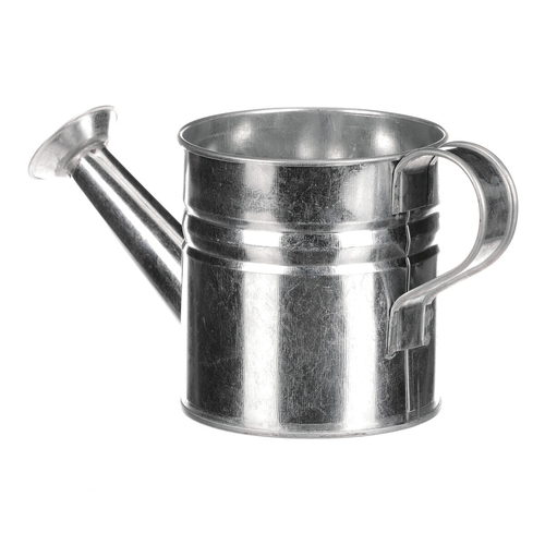 Obal na květiny - konev, zinkový, barva stříbrná