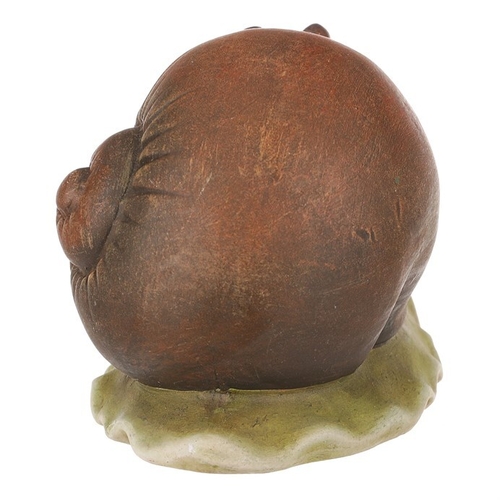 Šnek - keramická figurka, vel. M, zeleno-hnědý