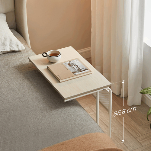 Odkládací stolek 55x32x66cm, mdf, bělený dub, AKF-E1012 CRM