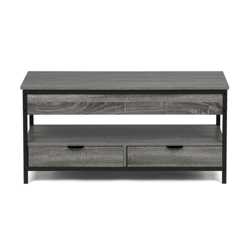 Konferenční stolek se zvedací deskou 100x50x48cm, mdf, šedý dub, CT-I1201 GREY