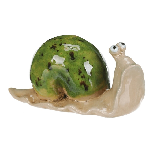 Šnek - keramická figurka, zelená, cena za 1 ks