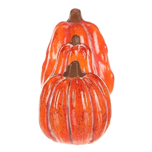 Dýně keramická - mix 3 druhů, oranžová, cena za balení (3 ks)