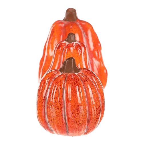 Dýně keramická - mix 3 druhů, oranžová, cena za balení (3 ks)