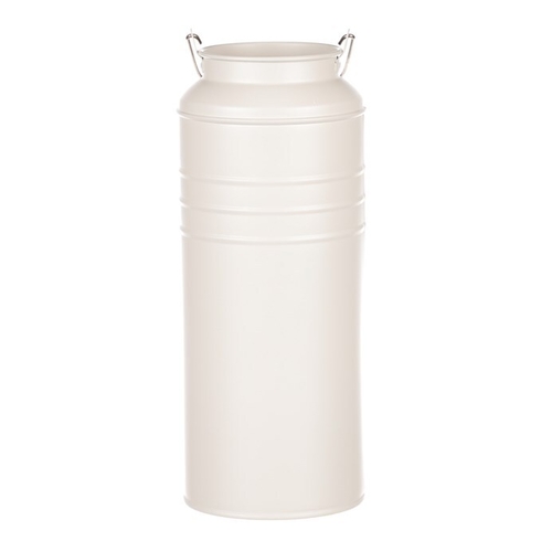 Váza kovová - tvar bandasky, barva krémová