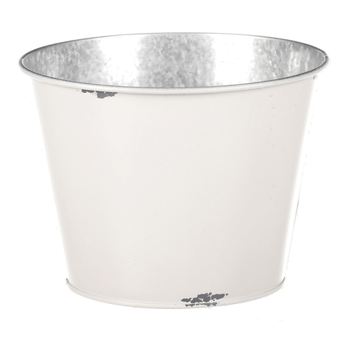 Kovový obal na květiny, design s růžemi.
