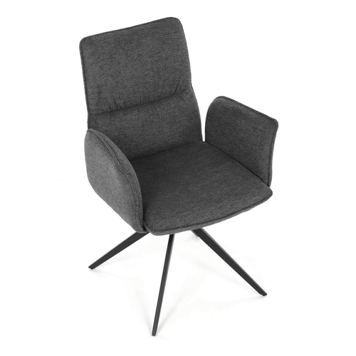 Jídelní židle otočná 360°, šedá, látka, DCH-D1328 GREY2